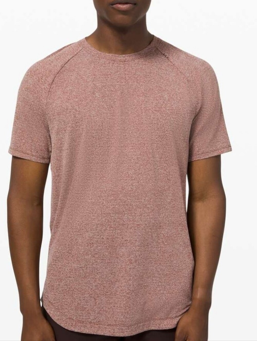 Lululemon Men's Drysense Short Sleeve Shirt Heathered Savannah Red Gray XXL
